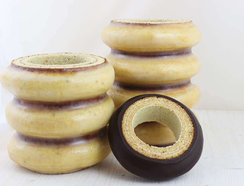 Drei verschieden hohe Baumkuchen